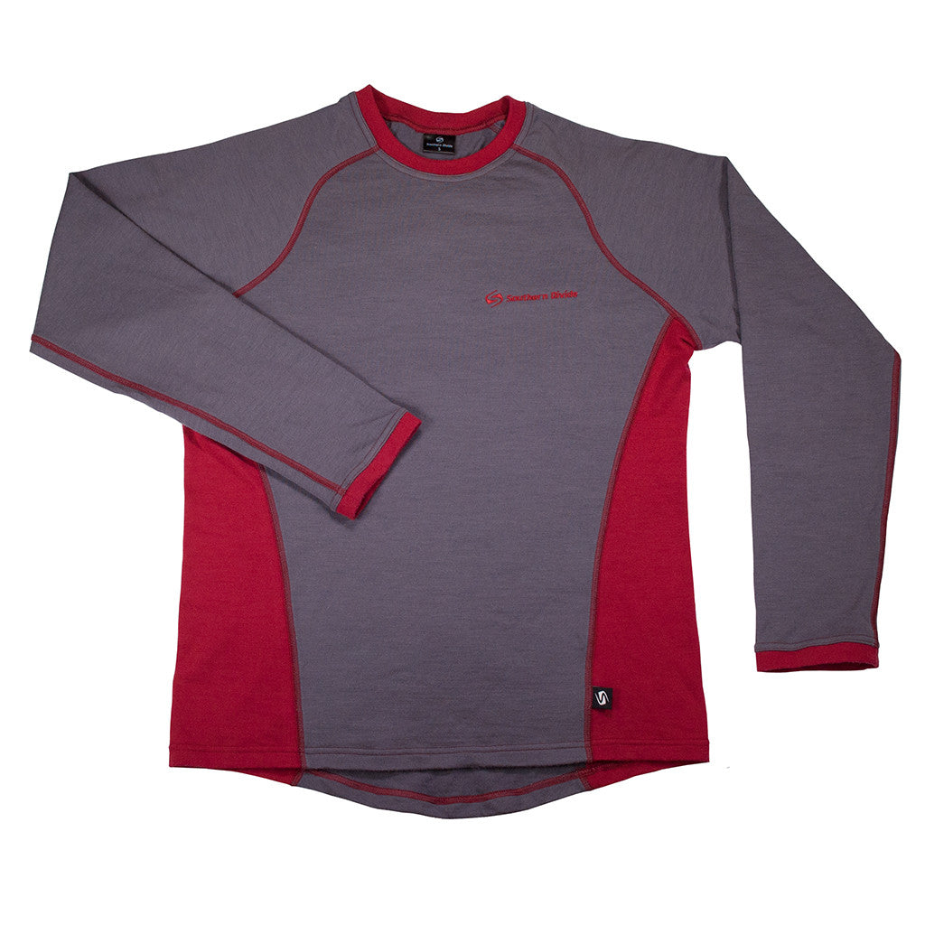 Merino Mid Layer - Long Sleeve Crew Neck Front View. Southern Divide Merino T-shirt. Southern Divide Merino is built for quick-drying, moisture-wicking, insulating warmth that's suitable for all conditions.